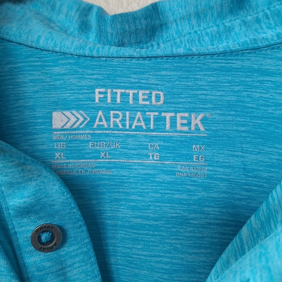 Ariat Tek Mens Fitted Lightweight Short Sleeve Collared Polo Blue Size XL - Picture 2 of 8